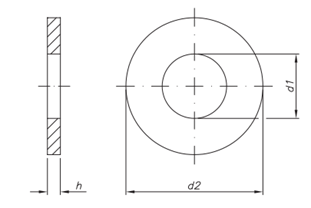 Desenho Técnico produto DIN 125 A Desenho Técnico produto DIN 125 A