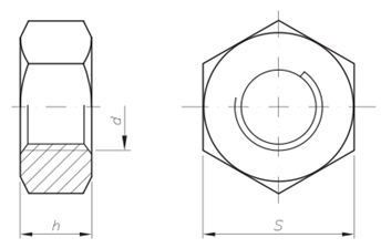 Desenho Técnico produto DIN 934 Desenho Técnico produto DIN 934